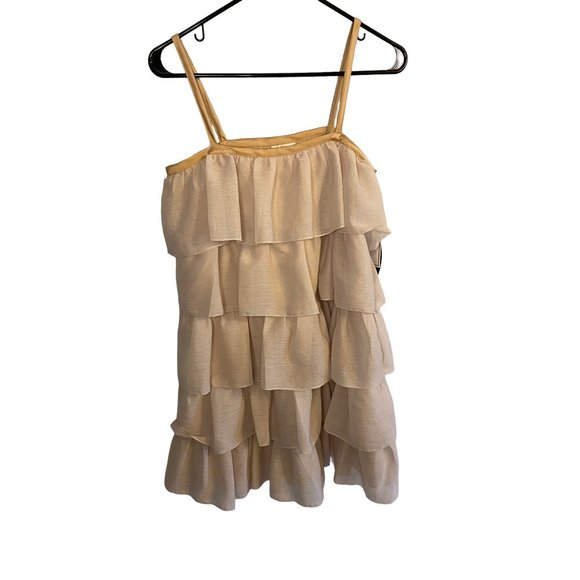 Nwt Erin Fetherston for Target Gold Tiered Ruffle Dress Juniors 9 - Picture 9 of 9